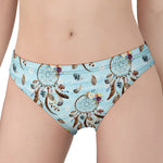 Blue Indian Dream Catcher Pattern Print Women's Panties