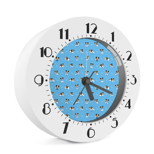 Blue Jack Russell Terrier Pattern Print Alarm Clock