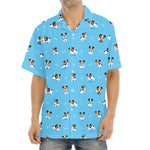 Blue Jack Russell Terrier Pattern Print Aloha Shirt