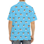Blue Jack Russell Terrier Pattern Print Aloha Shirt