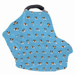 Blue Jack Russell Terrier Pattern Print Baby Seat Cover