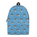 Blue Jack Russell Terrier Pattern Print Backpack