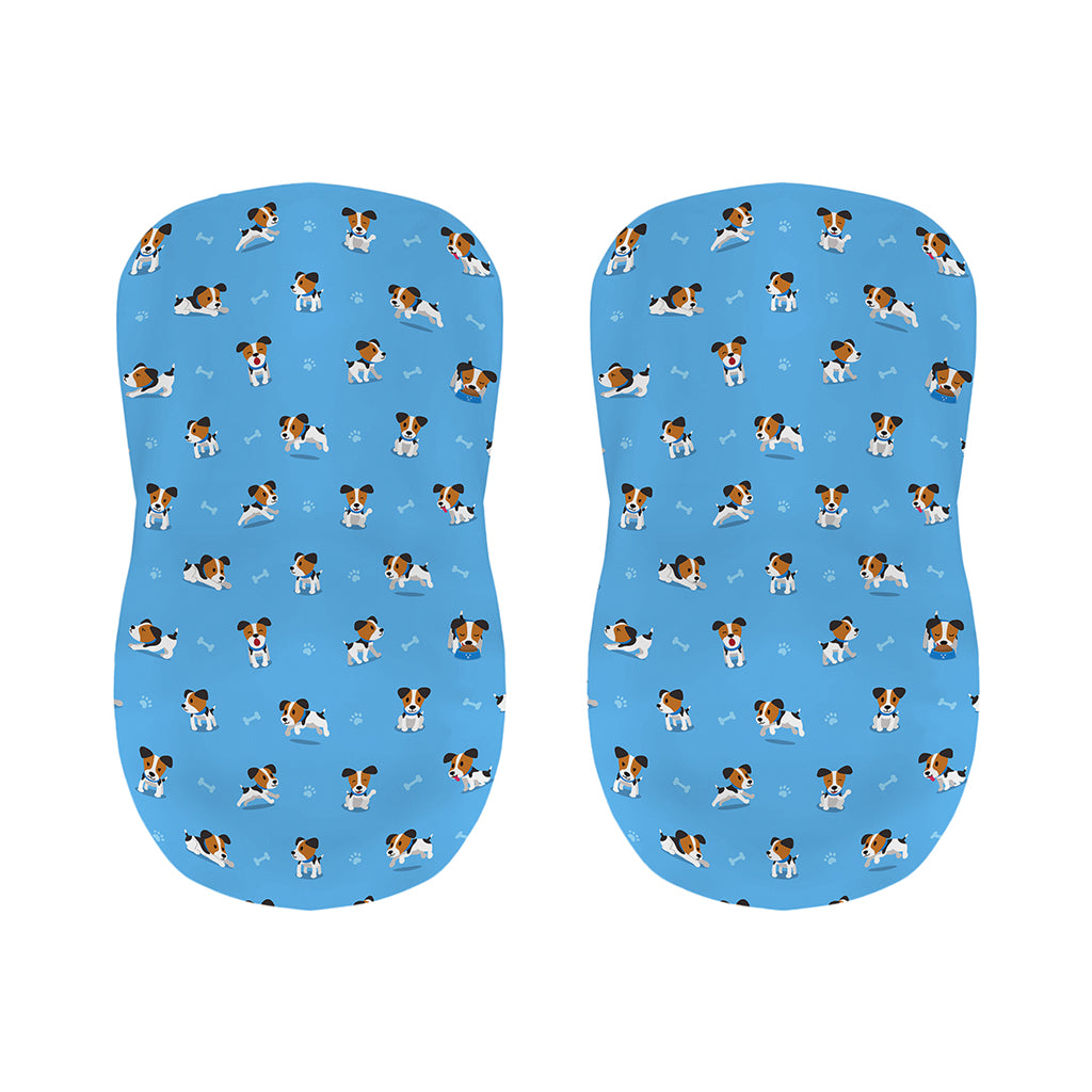 Blue Jack Russell Terrier Pattern Print Bar Stool Covers