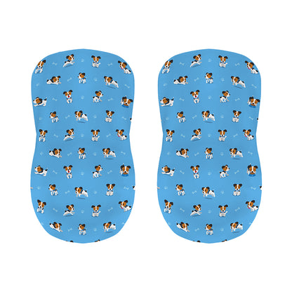 Blue Jack Russell Terrier Pattern Print Bar Stool Covers