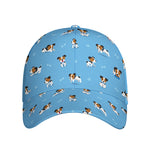 Blue Jack Russell Terrier Pattern Print Baseball Cap
