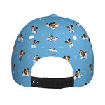 Blue Jack Russell Terrier Pattern Print Baseball Cap