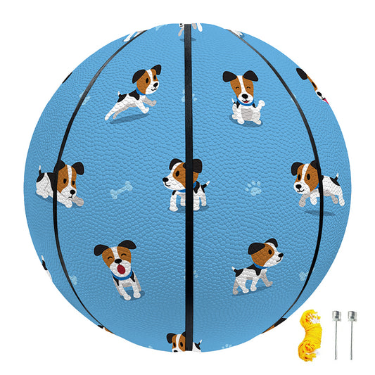 Blue Jack Russell Terrier Pattern Print Basketball