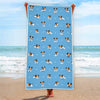 Blue Jack Russell Terrier Pattern Print Beach Towel