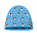 Blue Jack Russell Terrier Pattern Print Beanie