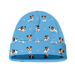 Blue Jack Russell Terrier Pattern Print Beanie