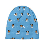 Blue Jack Russell Terrier Pattern Print Beanie