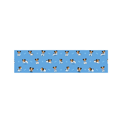 Blue Jack Russell Terrier Pattern Print Bed Runner