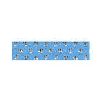 Blue Jack Russell Terrier Pattern Print Bed Runner