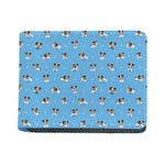 Blue Jack Russell Terrier Pattern Print Bifold Wallet
