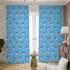 Blue Jack Russell Terrier Pattern Print Blackout Pencil Pleat Curtains