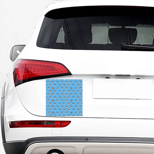 Blue Jack Russell Terrier Pattern Print Car Sticker