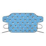 Blue Jack Russell Terrier Pattern Print Car Windshield Snow Cover