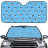 Blue Jack Russell Terrier Pattern Print Car Windshield Sun Shade