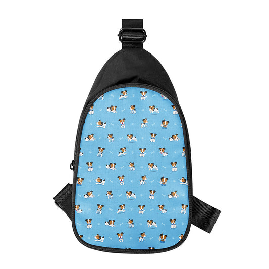 Blue Jack Russell Terrier Pattern Print Chest Bag