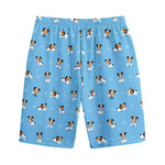 Blue Jack Russell Terrier Pattern Print Cotton Shorts