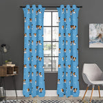 Blue Jack Russell Terrier Pattern Print Curtain