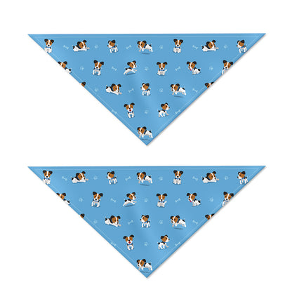 Blue Jack Russell Terrier Pattern Print Dog Bandana