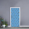 Blue Jack Russell Terrier Pattern Print Door Sticker