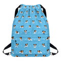 Blue Jack Russell Terrier Pattern Print Drawstring Backpack
