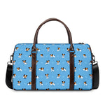 Blue Jack Russell Terrier Pattern Print Duffle Bag