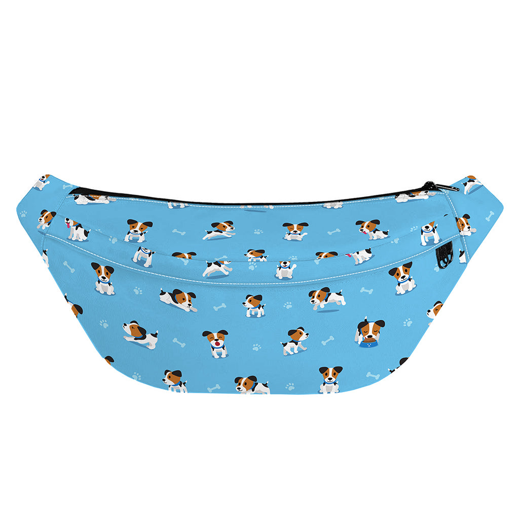 Blue Jack Russell Terrier Pattern Print Fanny Pack