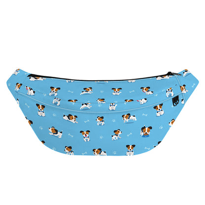 Blue Jack Russell Terrier Pattern Print Fanny Pack