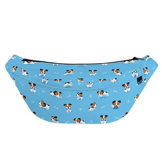 Blue Jack Russell Terrier Pattern Print Fanny Pack