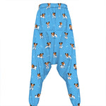 Blue Jack Russell Terrier Pattern Print Hammer Pants