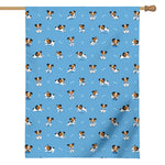 Blue Jack Russell Terrier Pattern Print House Flag
