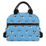 Blue Jack Russell Terrier Pattern Print Insulated Lunch Bag