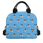 Blue Jack Russell Terrier Pattern Print Insulated Lunch Bag
