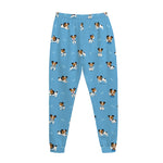 Blue Jack Russell Terrier Pattern Print Jogger Pants