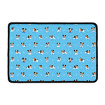 Blue Jack Russell Terrier Pattern Print Kitchen Mat