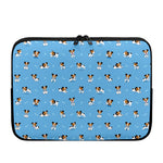 Blue Jack Russell Terrier Pattern Print Laptop Sleeve