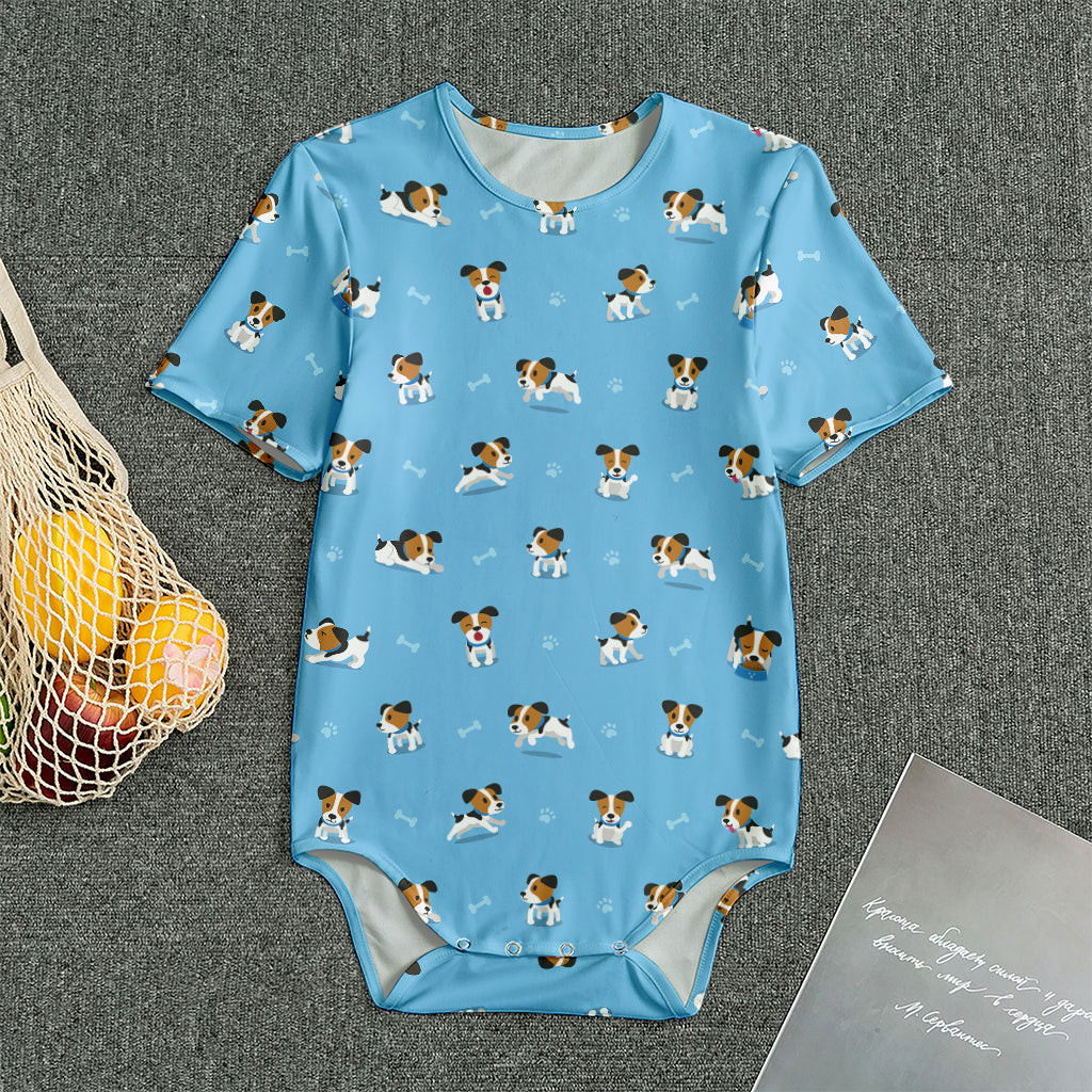 Blue Jack Russell Terrier Pattern Print Men's Bodysuit