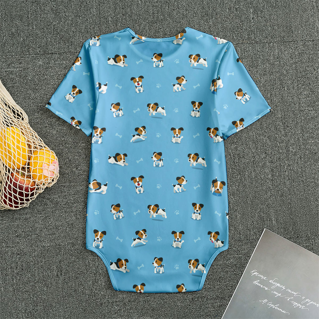 Blue Jack Russell Terrier Pattern Print Men's Bodysuit