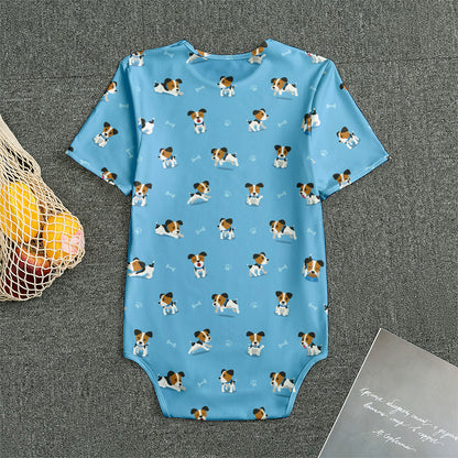 Blue Jack Russell Terrier Pattern Print Men's Bodysuit