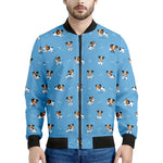 Blue Jack Russell Terrier Pattern Print Men's Bomber Jacket