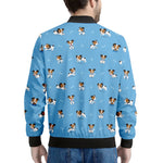 Blue Jack Russell Terrier Pattern Print Men's Bomber Jacket