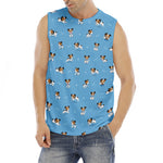 Blue Jack Russell Terrier Pattern Print Men's Fitness Tank Top