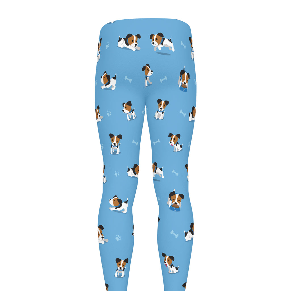 Blue Jack Russell Terrier Pattern Print Men's leggings