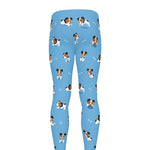 Blue Jack Russell Terrier Pattern Print Men's leggings