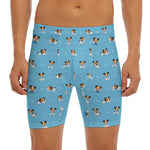 Blue Jack Russell Terrier Pattern Print Men's Long Boxer Briefs