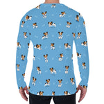 Blue Jack Russell Terrier Pattern Print Men's Long Sleeve T-Shirt