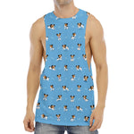 Blue Jack Russell Terrier Pattern Print Men's Muscle Tank Top